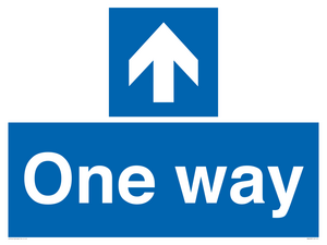 One way with up directional arrow